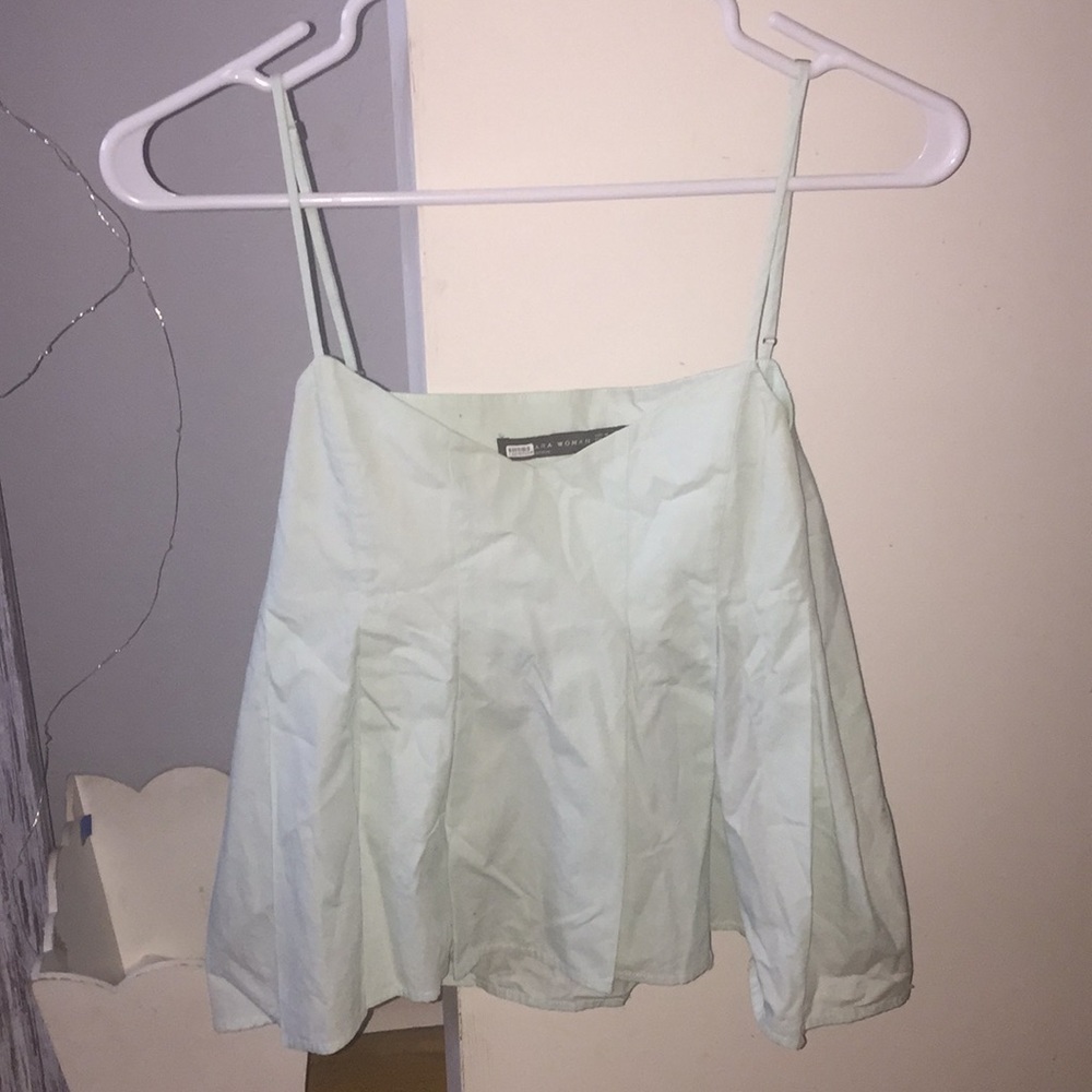 Mint green baby doll tank top